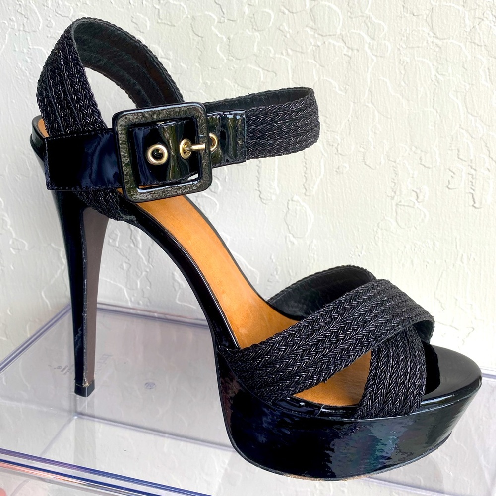 Black Ankle Strap Platform Sandals